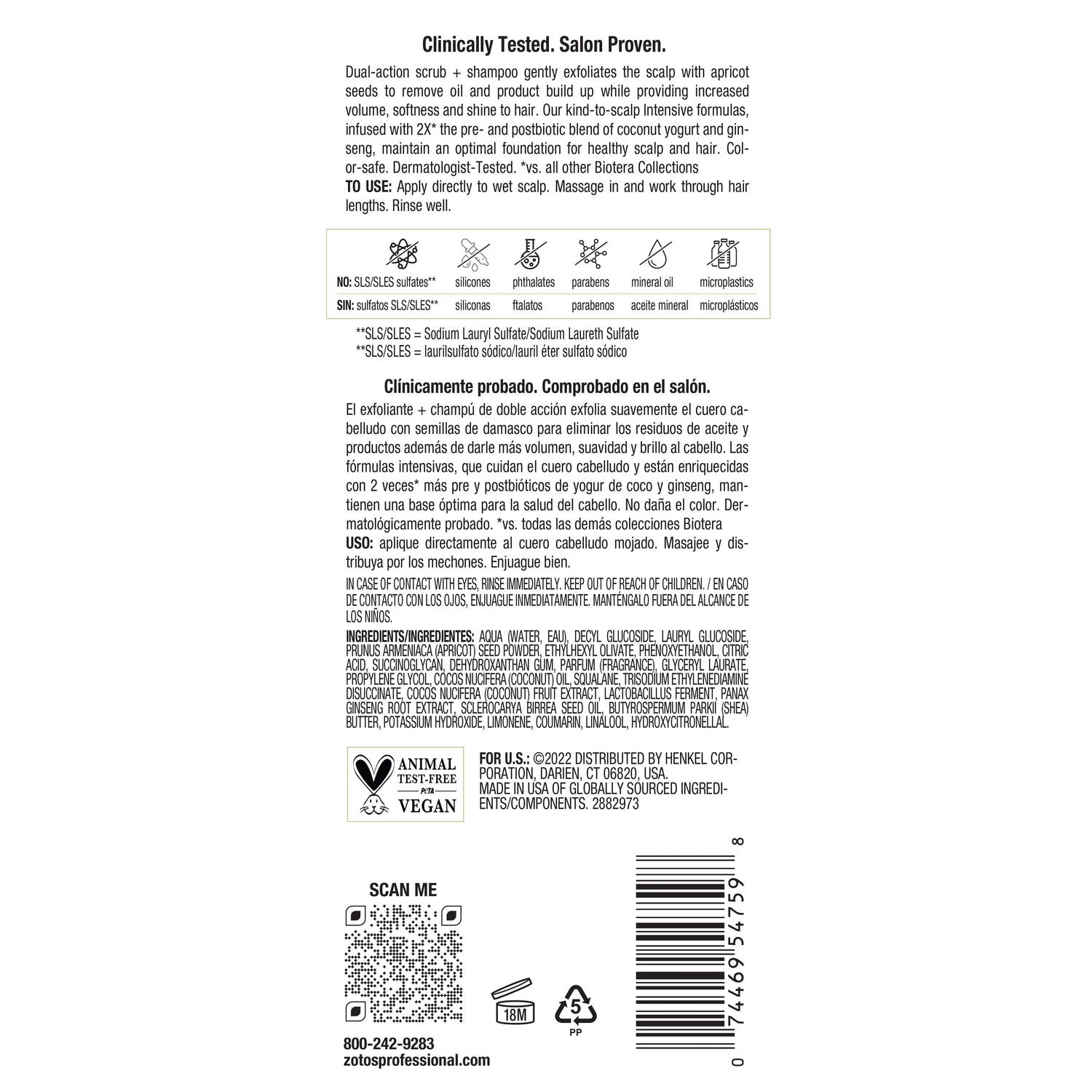 Biotera® Intensives 2:1 Scalp Scrub + Shampoo