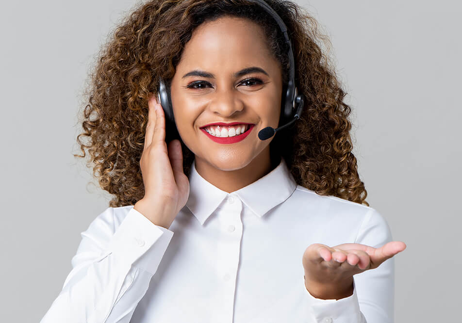 customer service woman with headset