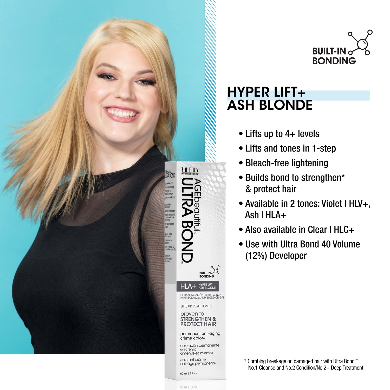 ULTRA BOND™ Hyper-Lift Blonde Lifts & Tones - ASH to Neutralize unwanted Gold Tones - 2 oz