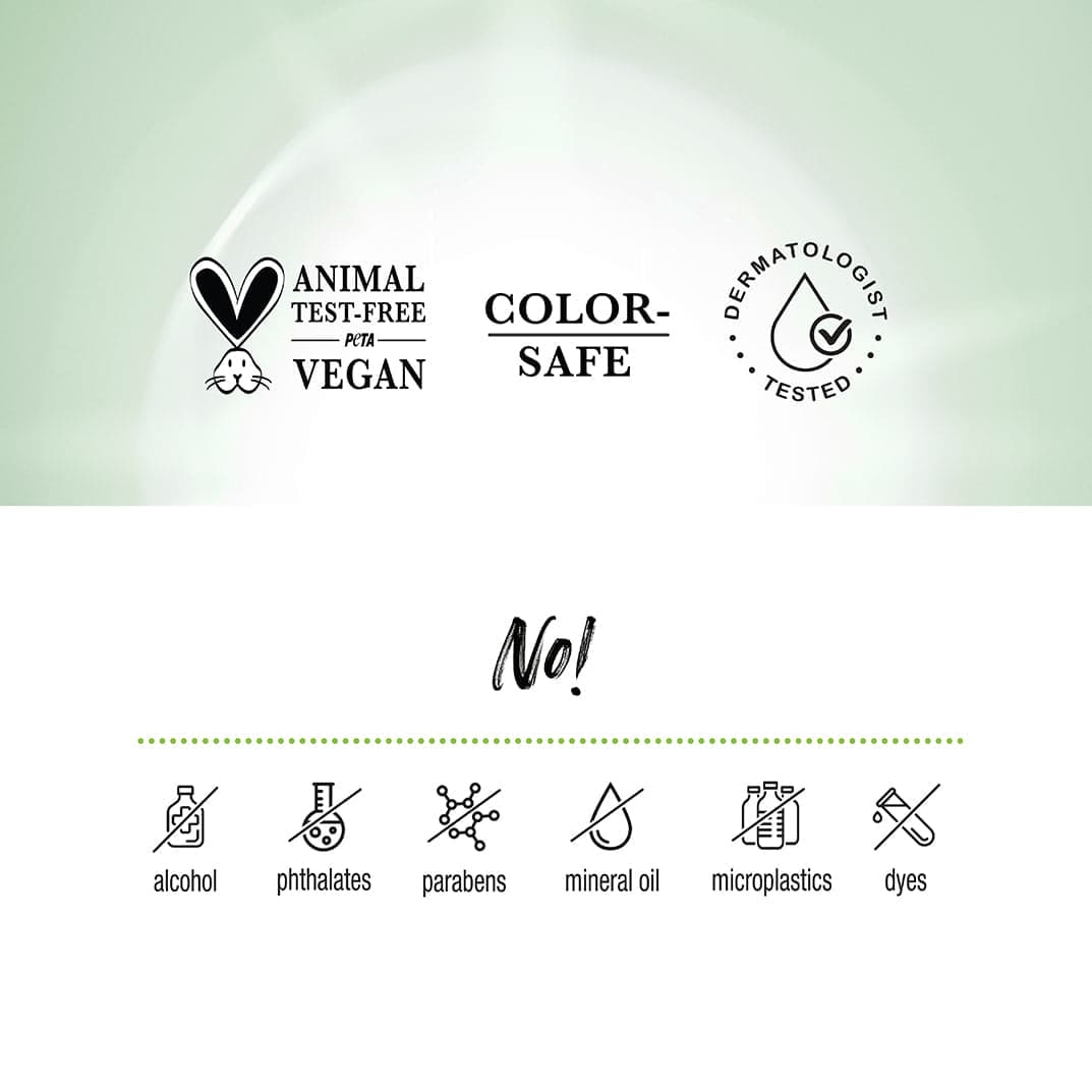Biotera is Vegan, Color Safe, Dermatologis tested. No Alcohol, phthalates, parabens, mineral oil, micro plastics or dyes.