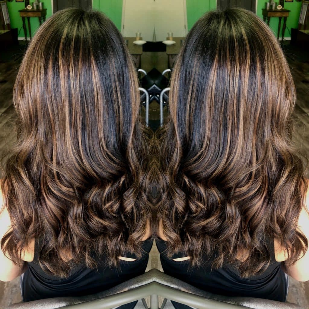 hair with warm highlights