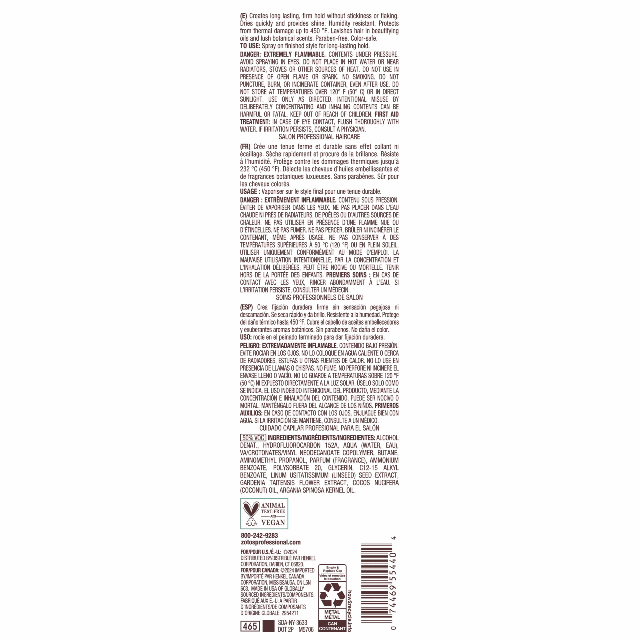 Bain de Terre® Infinite Hold Firm Finishing Spray Back