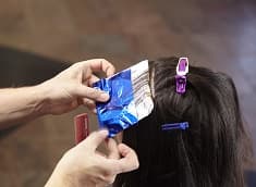 putting foil on hair