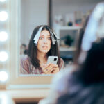 funny woman waiting in salon