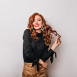 portrait long red hair