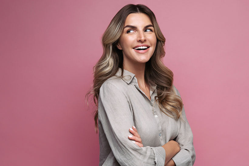 portrait woman with long curls