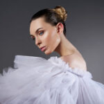 woman in a light dress