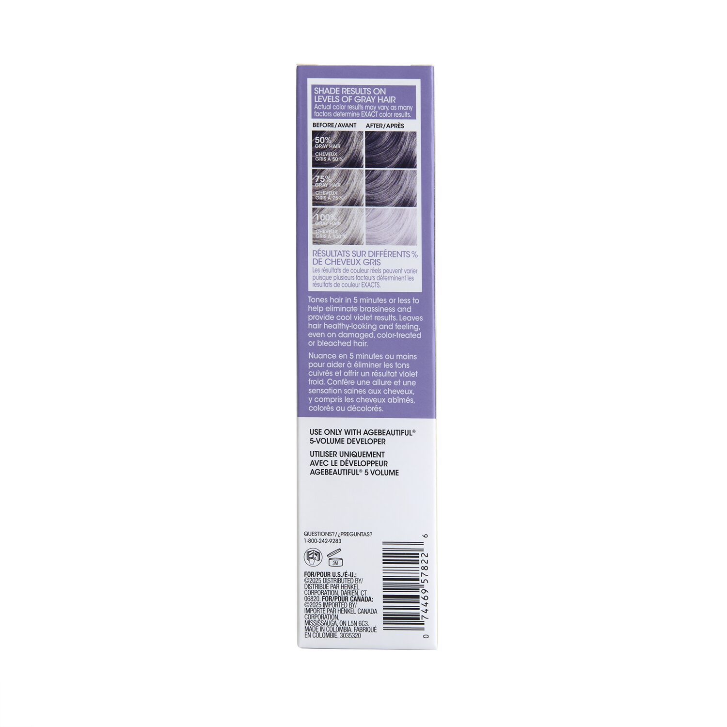 AGEbeautiful Icy Lavender Toner Back of Pack